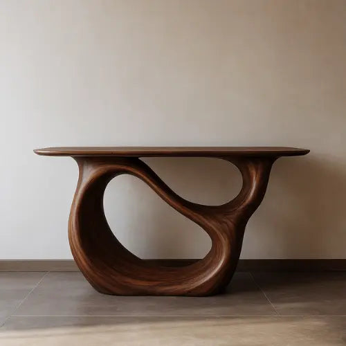 Handcrafted Solid Wood Infinity Console Table – Organic Modern Design Lynnsnail