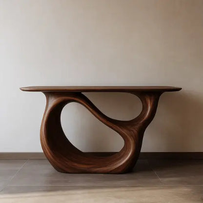 Handcrafted Solid Wood Infinity Console Table – Organic Modern Design Lynnsnail