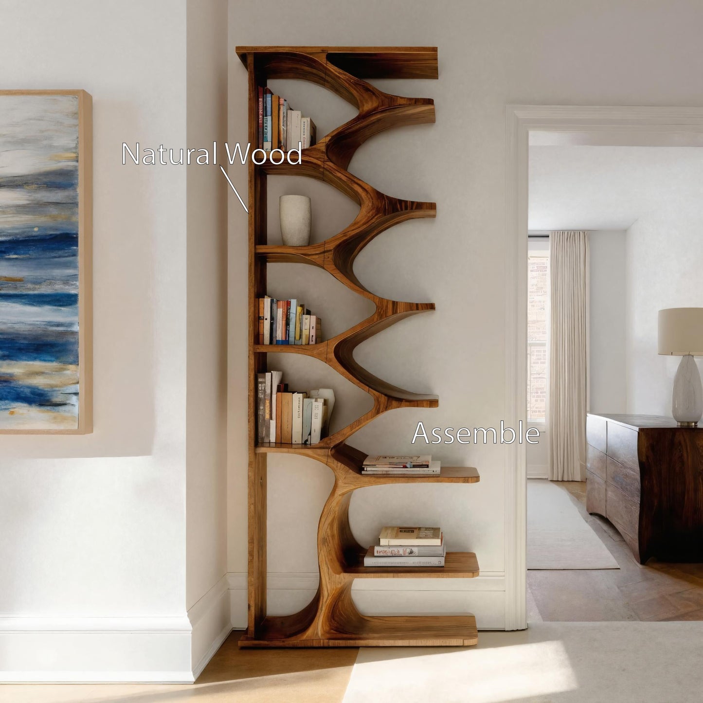 Modern Freestanding Bookshelf For Living Room Lynnsnail