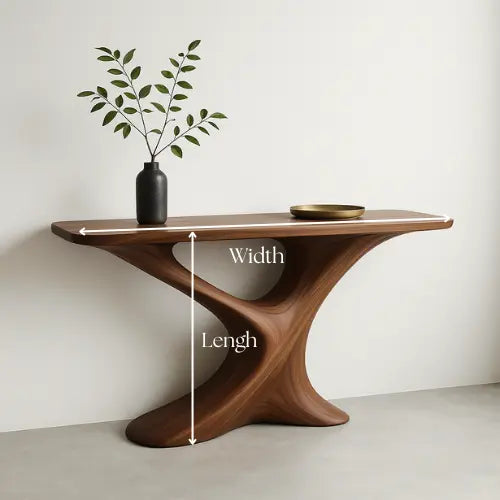 Handcrafted Solid Wood Twist Console Table – Modern Sculptural Design Lynnsnail