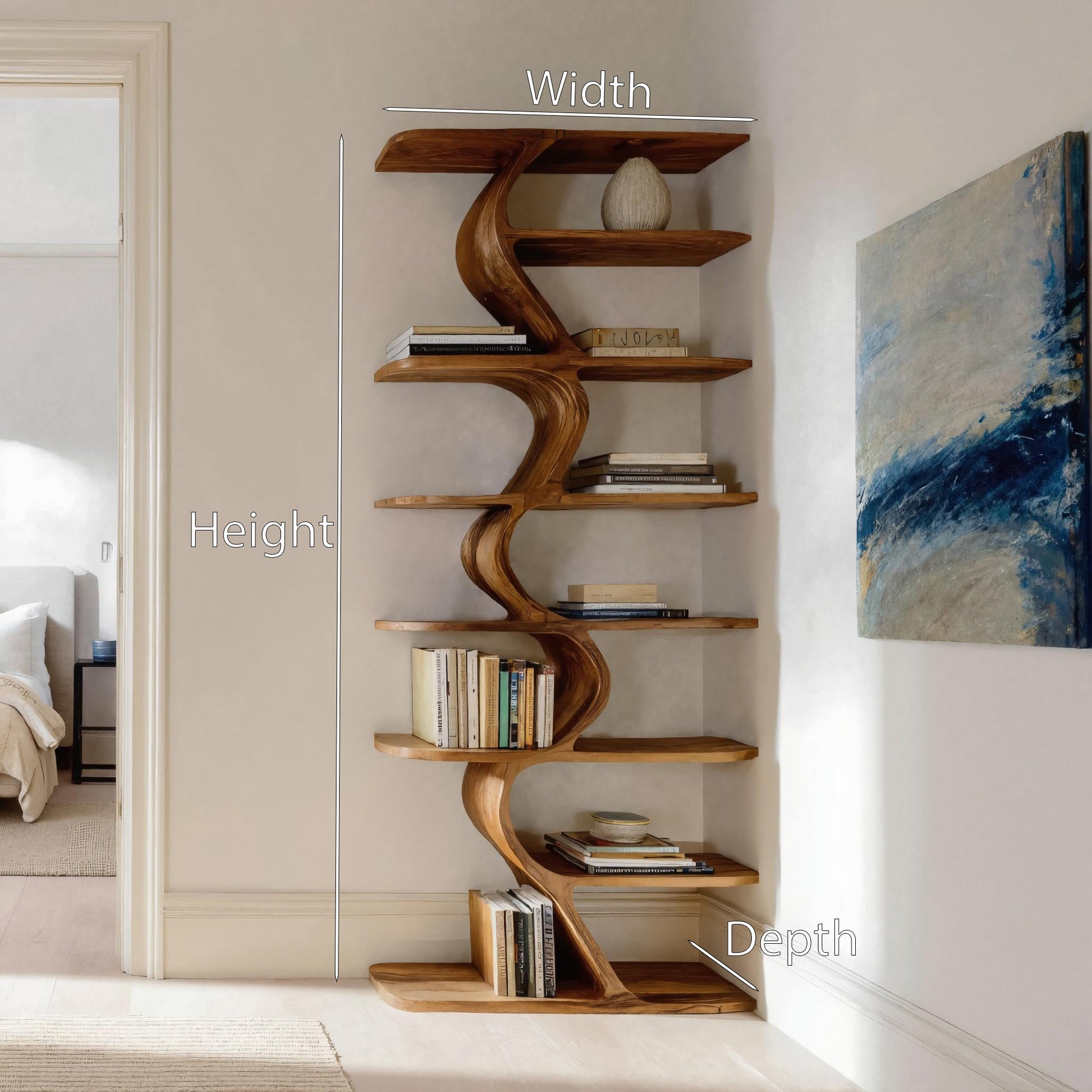 Organic Bookshelf For Living Room Interiors Lynnsnail