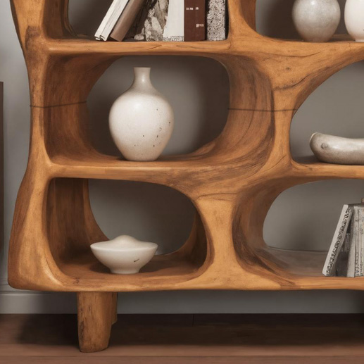 Modern Organic Sculptural Bookshelf For Living Room Or Office Lynnsnail