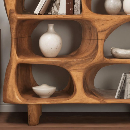 Modern Organic Sculptural Bookshelf For Living Room Or Office Lynnsnail