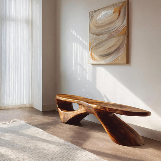 Sculptural Organic Bench For Entryway Or Living Room Lynnsnail