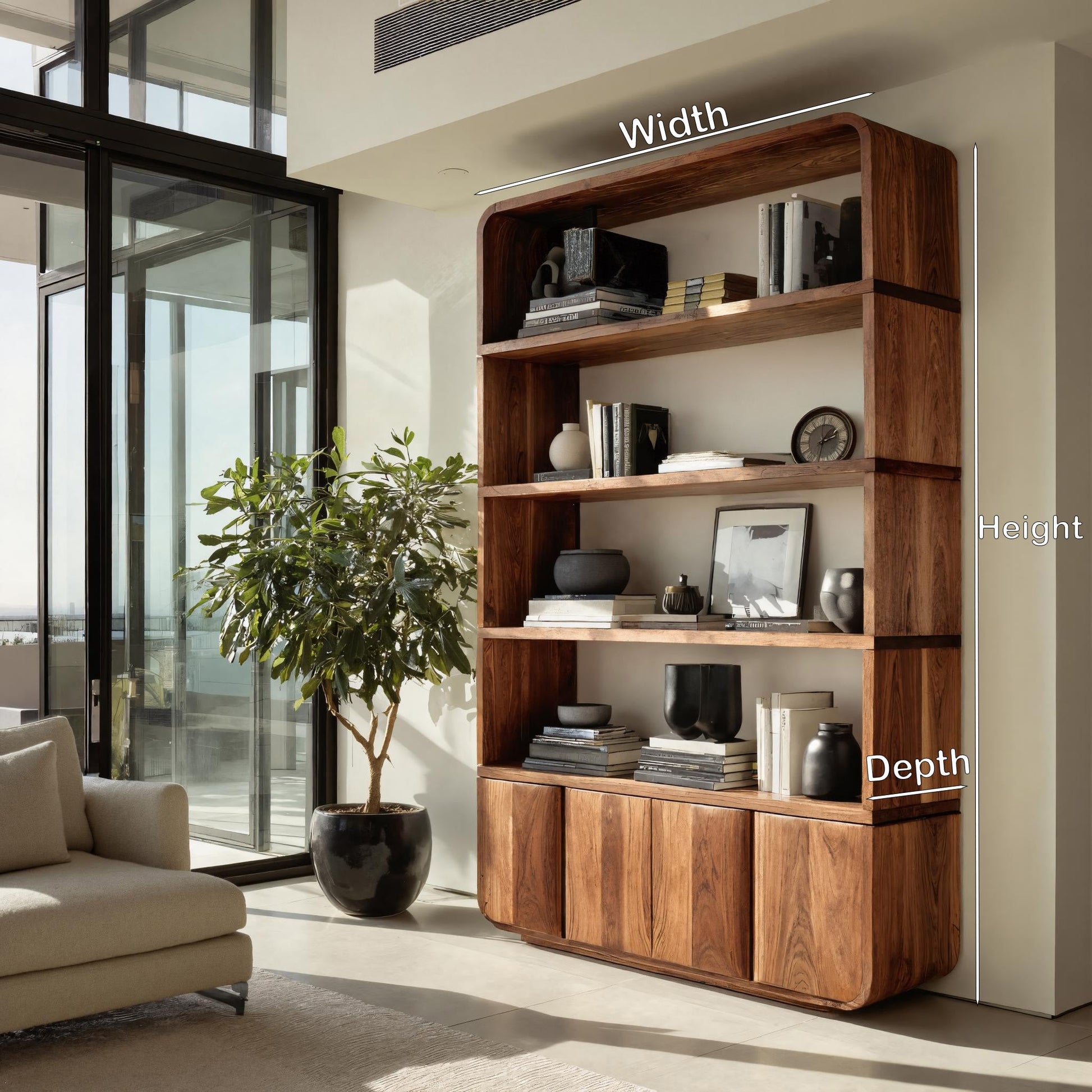 Elegant Natural Wood Bookcase For Modern Home Lynnsnail