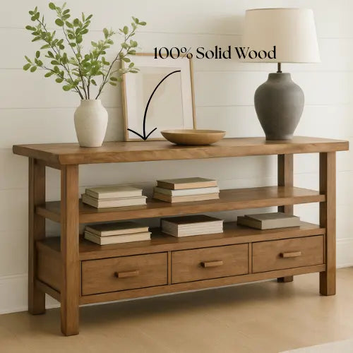 Handcrafted Solid Wood Console Table – Modern Rustic Elegance Lynnsnail