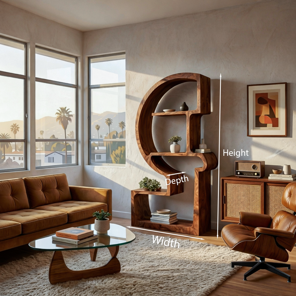 Artistic Wooden Bookshelf With Unique Curved Structure For Home Lynnsnail