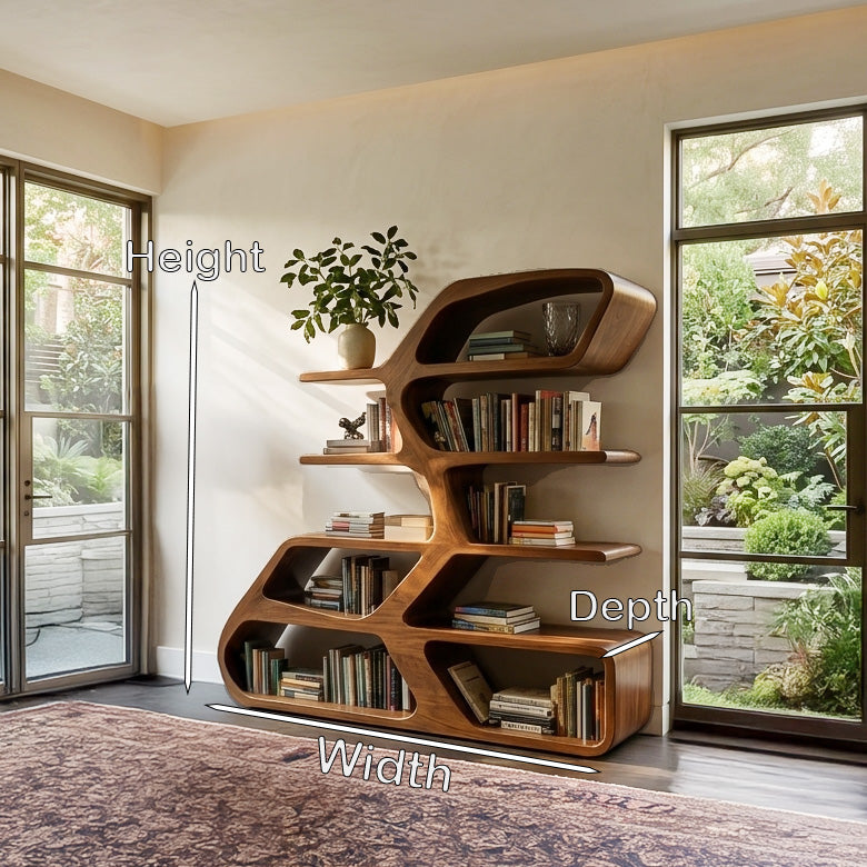 Modern Sculptural Bookshelf For Living Room Decor Lynnsnail