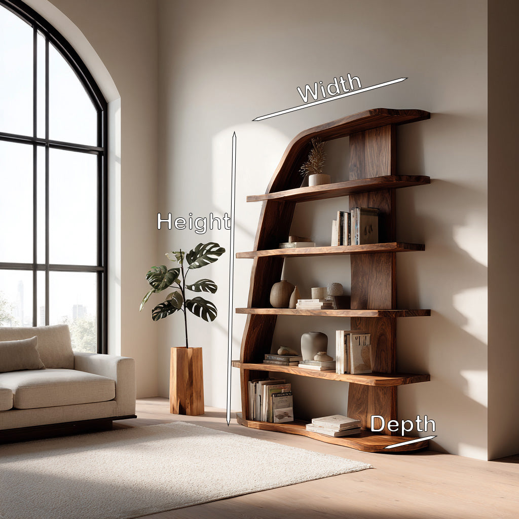 Mid Century Natural Wood Display Bookshelf For Living Room Lynnsnail