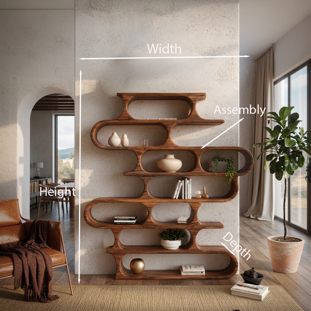 Organic Oval Bookshelf For Living Room Or Creative Studio Lynnsnail