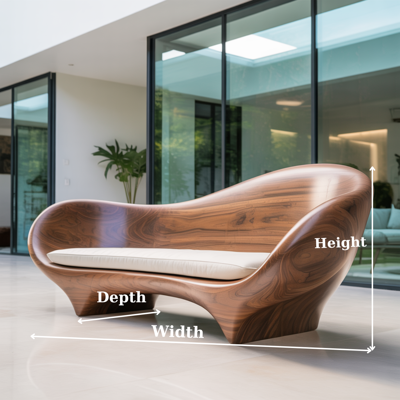 Handcrafted Solid Walnut Sofa – Modern Sculptural Wood Couch with Smooth Organic Curves Lynnsnail