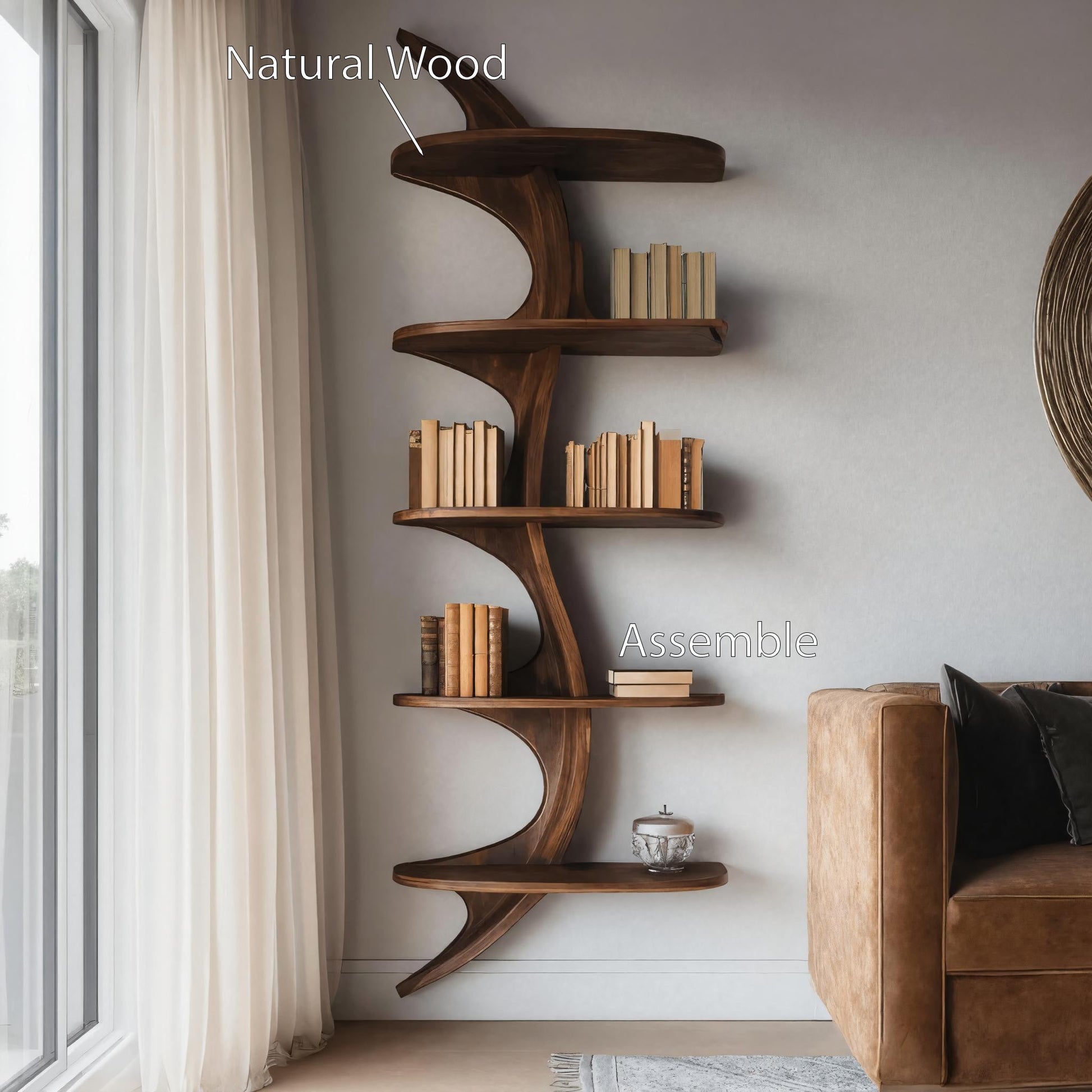 Organic Wall Bookshelf For Living Room Or Bedroom Lynnsnail