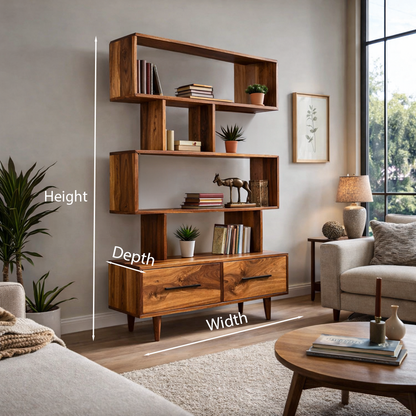 Minimal Natural Wood Bookshelf With Tiers For Home Decor Lynnsnail