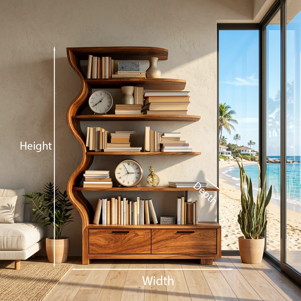 Contemporary Natural Wood Bookshelf For Interior Space Lynnsnail