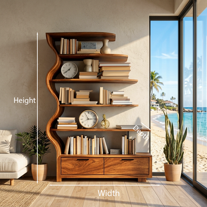 Contemporary Natural Wood Bookshelf For Interior Space Lynnsnail