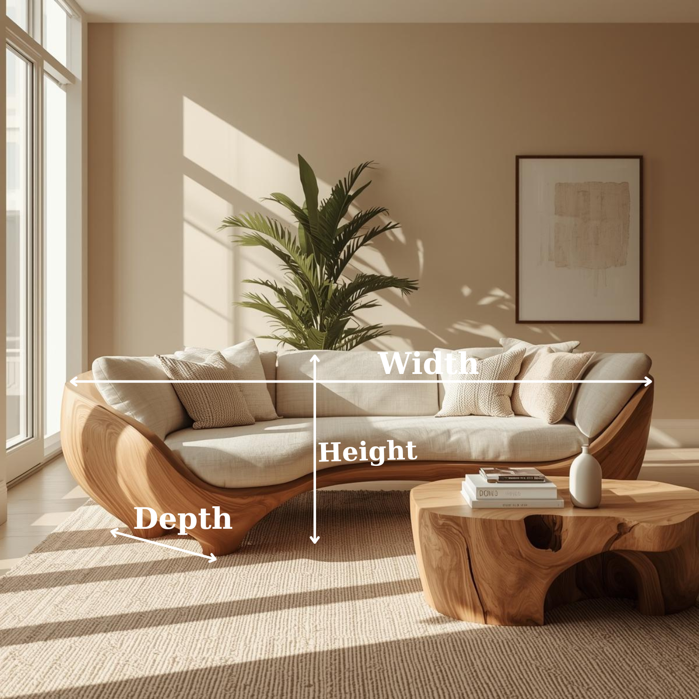Handcrafted Solid Walnut Sofa – Modern Sculptural Wood Couch with Smooth Organic Curves Lynnsnail