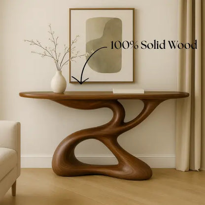 Handcrafted Solid Wood Flow Console Table – Contemporary Organic Design Lynnsnail
