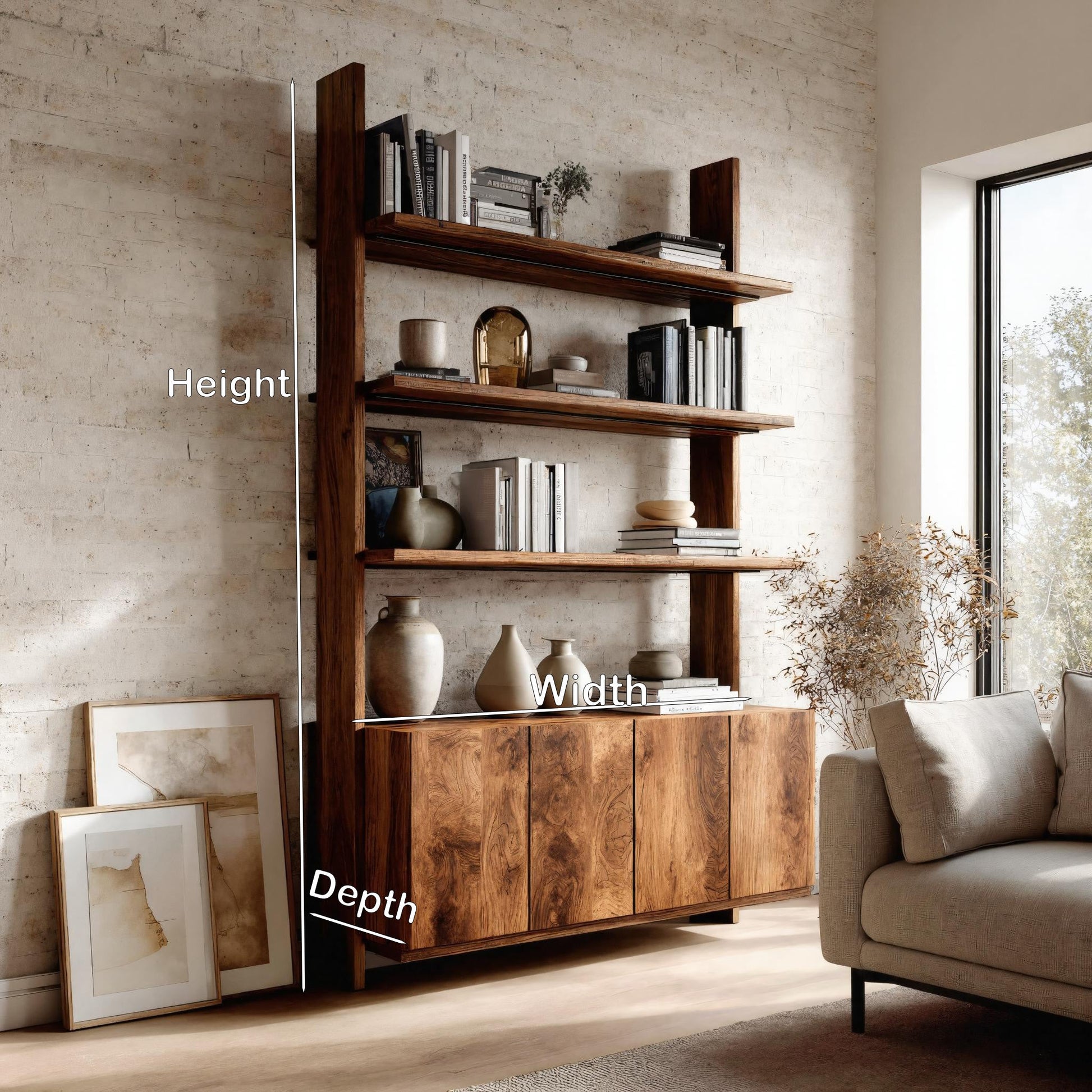 Modern Bookshelf With Open Shelf And Drawers For Living Lynnsnail