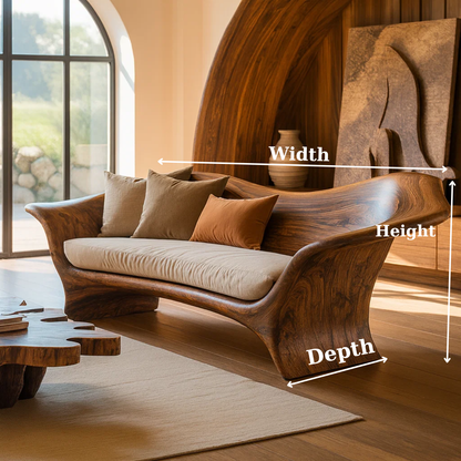 Handcrafted Solid Wood Sofa – Organic Modern Design Lynnsnail