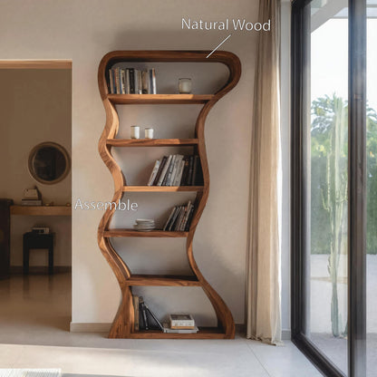 Organic Sculpture Wavy Bookshelf For Living Room Or Office Furniture Lynnsnail