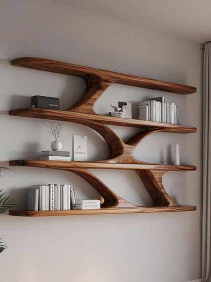 Modern Sculptural Wall Mounted Bookshelf For Bedroom Lynnsnail