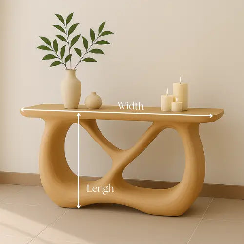 Handcrafted Solid Wood Flow Console Table – Modern Light Oak Design Lynnsnail