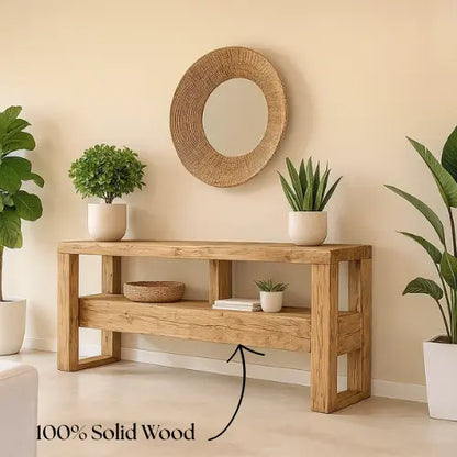 Handcrafted Solid Wood Console Table – Contemporary Organic Minimalism Lynnsnail