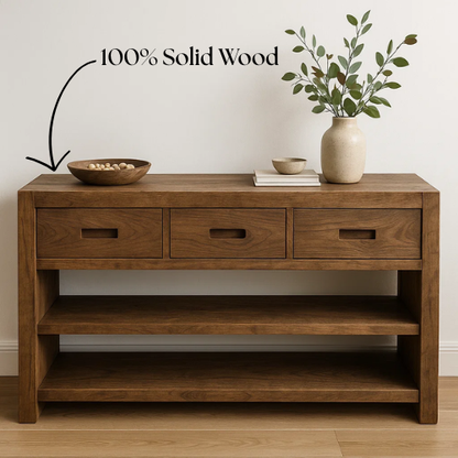 Handcrafted Solid Wood Console, Console Table Lynnsnail