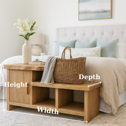 Handcrafted Solid Wood Bench – Modern Organic Seating with Versatile Storage Lynnsnail