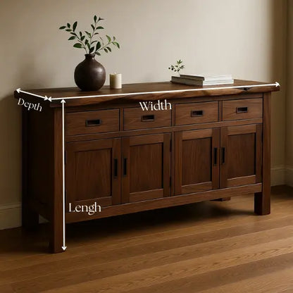 Handcrafted Solid Wood Live Edge Console Table – Rustic Walnut with Drawers Lynnsnail