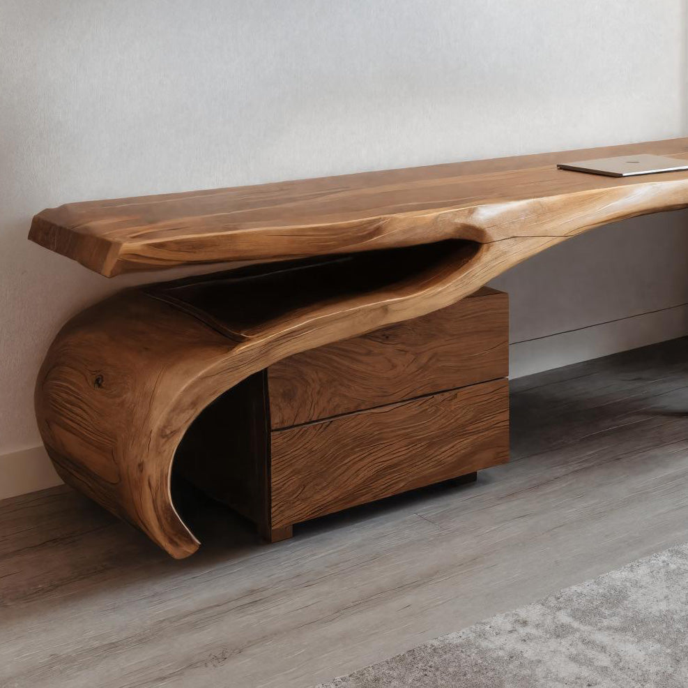 Modern Sculptural Desk With Flowing Design For Home Office