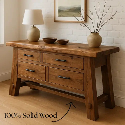 Rustic Solid Wood Console Table – Handcrafted with Timeless Character Lynnsnail