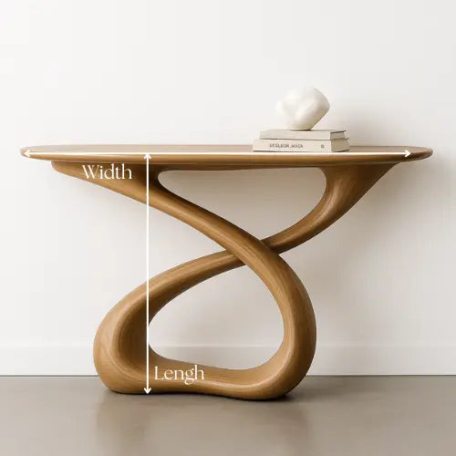 Handcrafted Solid Wood Twistform Console Table – Contemporary Organic Design Lynnsnail