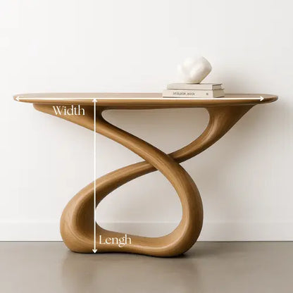 Handcrafted Solid Wood Twistform Console Table – Contemporary Organic Design Lynnsnail