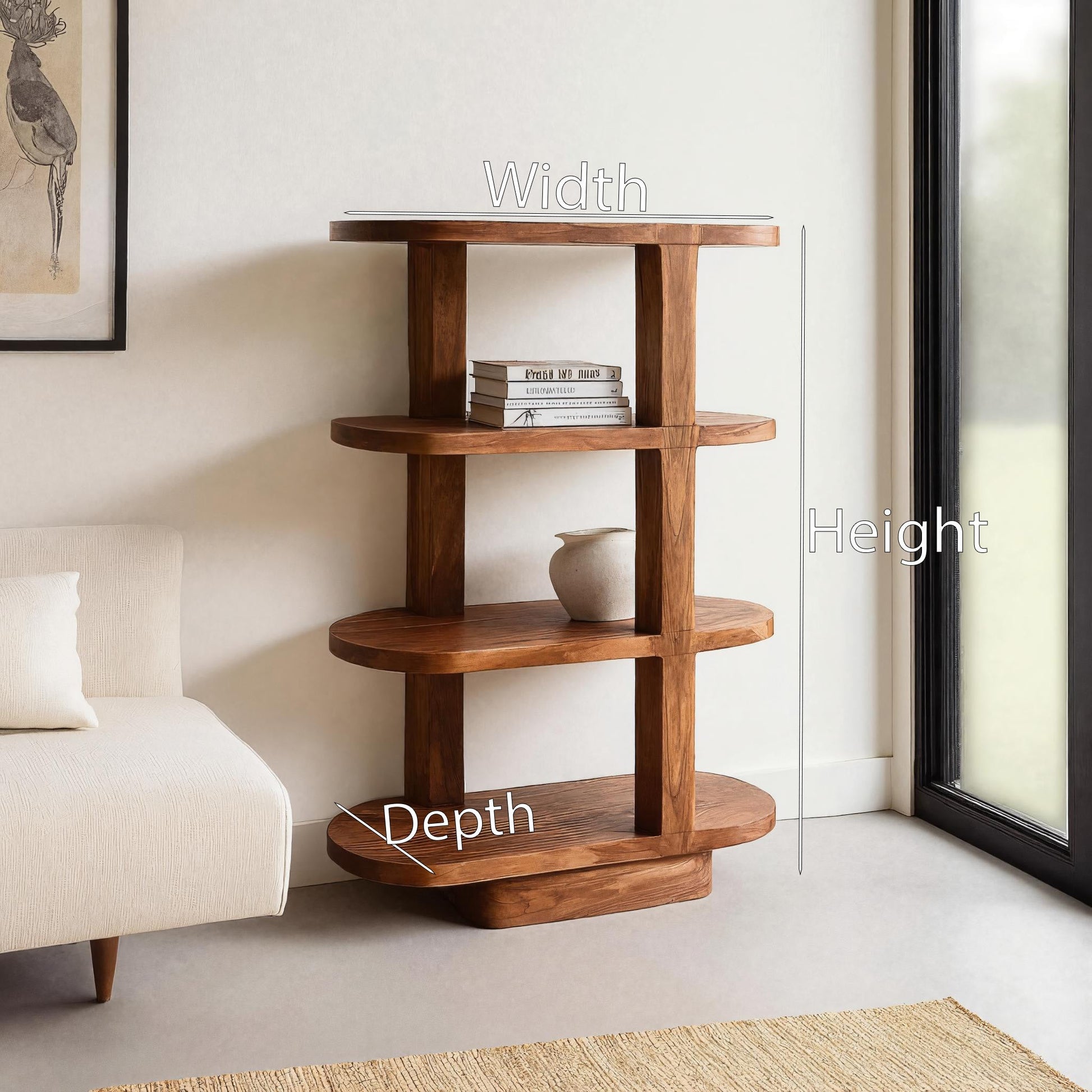 Modern Open Bookcase For Living Room Space Lynnsnail