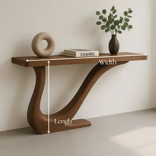 Handcrafted Solid Wood Flow Console Table – Minimal Organic Design Lynnsnail