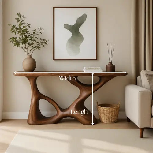 Handcrafted Solid Wood Flux Console Table – Modern Organic Design Lynnsnail