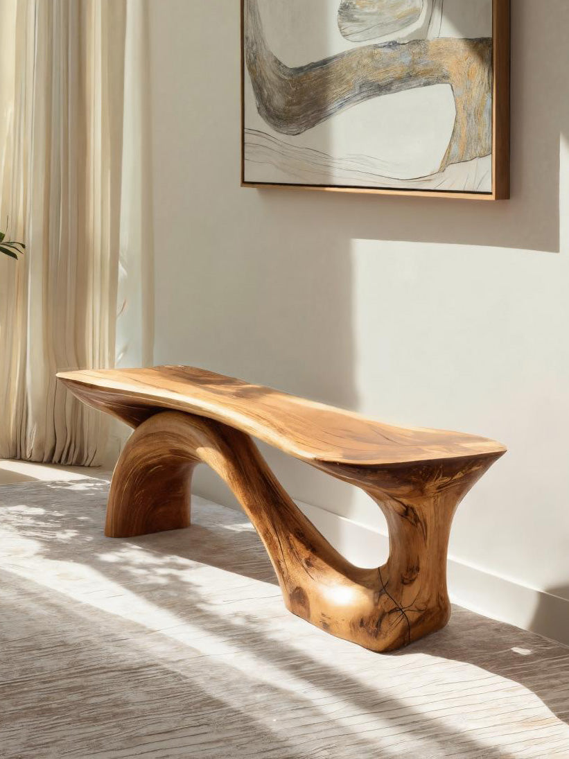 Modern Sculptural Bench With Organic Design For Living Room Lynnsnail