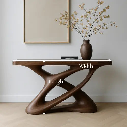 Handcrafted Solid Wood Nexus Console Table – Contemporary Organic Design Lynnsnail