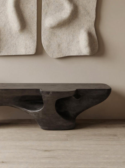 Contemporary Sculptural Bench With Carved Design For Living Room Lynnsnail