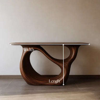 Handcrafted Solid Wood Infinity Console Table – Organic Modern Design Lynnsnail