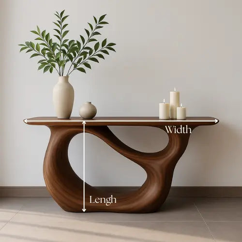 Handcrafted Solid Wood Tranquil Console Table – Contemporary Organic Design Lynnsnail