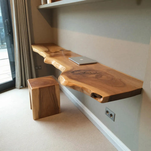Modern Live Edge Floating Desk With Home Office Workspace Lynnsnail