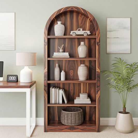 Arched Display Bookshelf For Living Room Or Office Lynnsnail