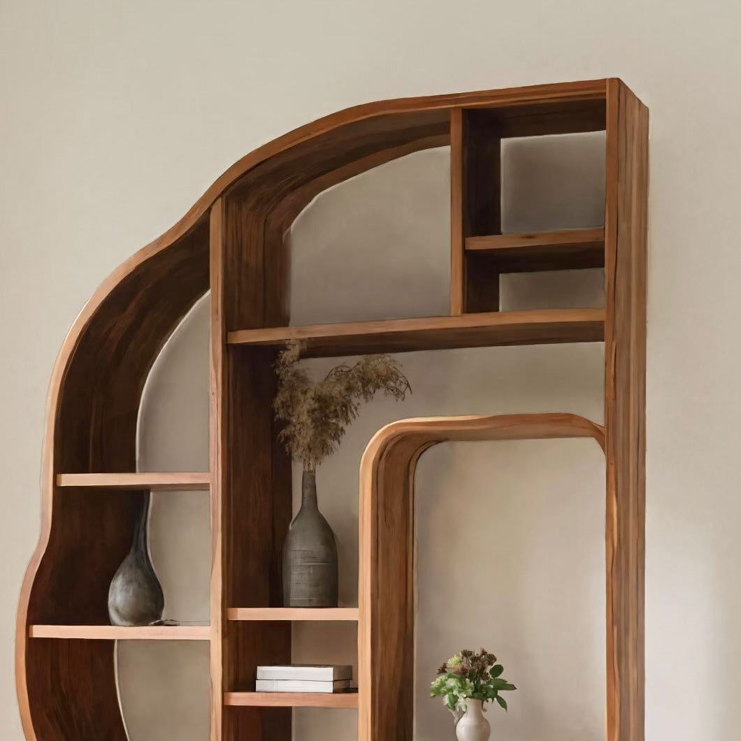 Minimalist Organic Bookshelf With Drawers For Home Decor Lynnsnail