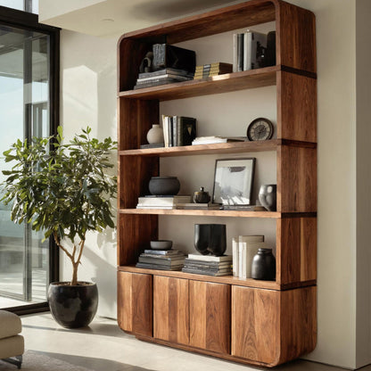 Elegant Natural Wood Bookcase For Modern Home Lynnsnail