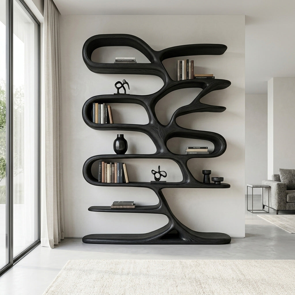 Contemporary Wooden Bookcase For Minimalist Living Room Decor Lynnsnail