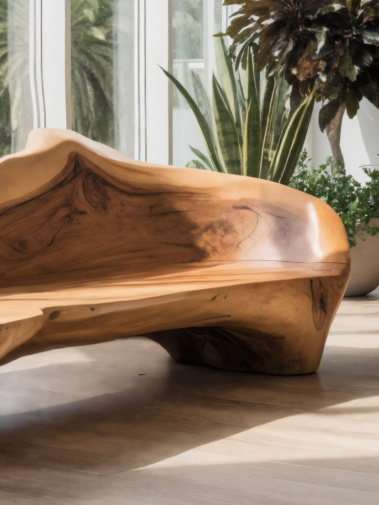Sculptural Bench With Organic Design For Living Room Lynnsnail