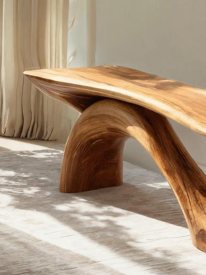 Modern Sculptural Bench With Organic Design For Living Room Lynnsnail