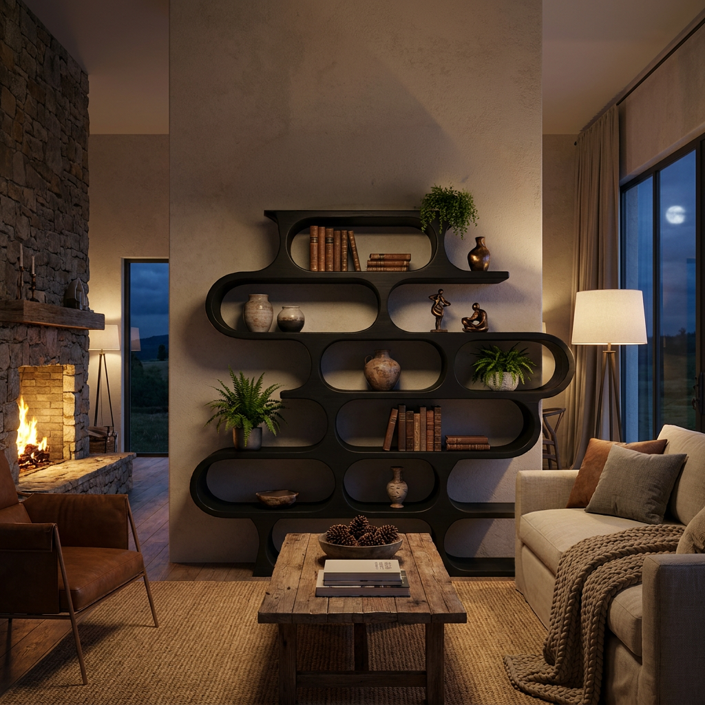 Organic Oval Bookshelf For Living Room Or Creative Studio Lynnsnail